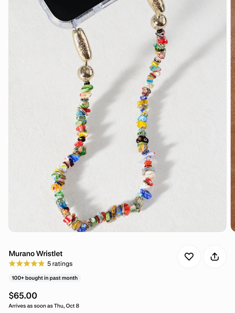 Murano Glass Bead Wristlet - Multicolor